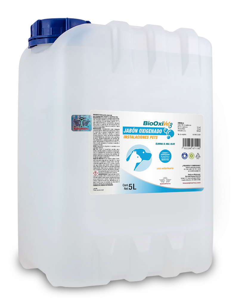 BIOOXIVET 3 ® JABON OXIGENADO PARA INSTALACIONES PETS 5 L