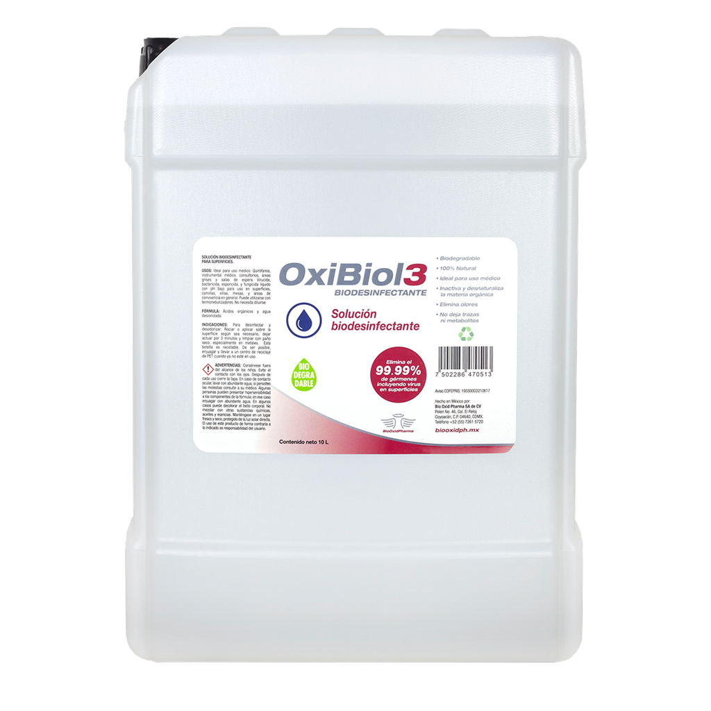 OXIBIOL 3 ® SOLUCIÓN BIODESINFECTANTE 5 L.