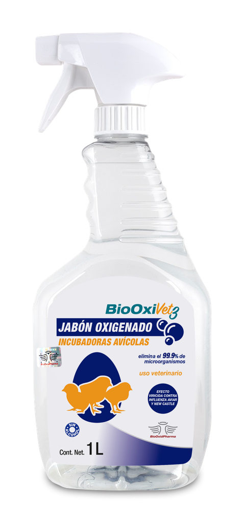 BIOOXIVET 3 ® JABÓN OXIGENADO PARA INCUBADORAS AVÌCOLAS 1 L