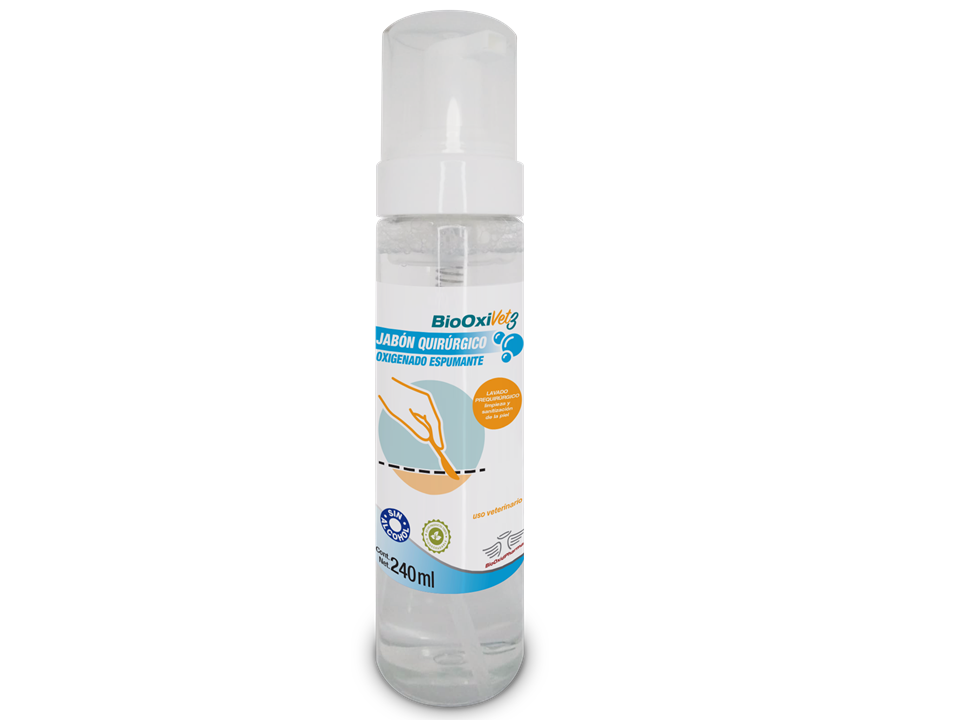 BIOOXIVET 3 ® JABÓN QUIRÚRGICO OXIGENADO ESPUMANTE 240 ML