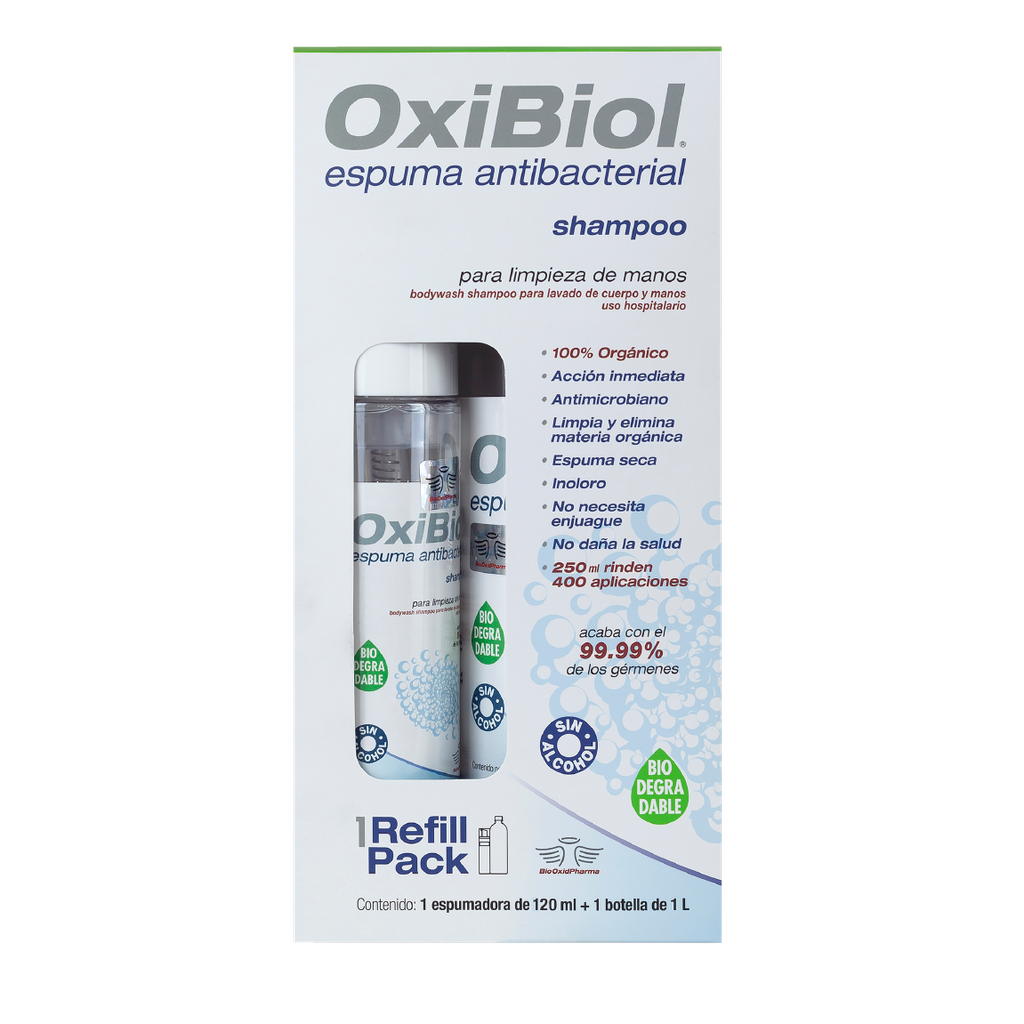 OXIBIOL SET SHAMPOO REFILL 1L MAS ESPUMADORA 240 ML