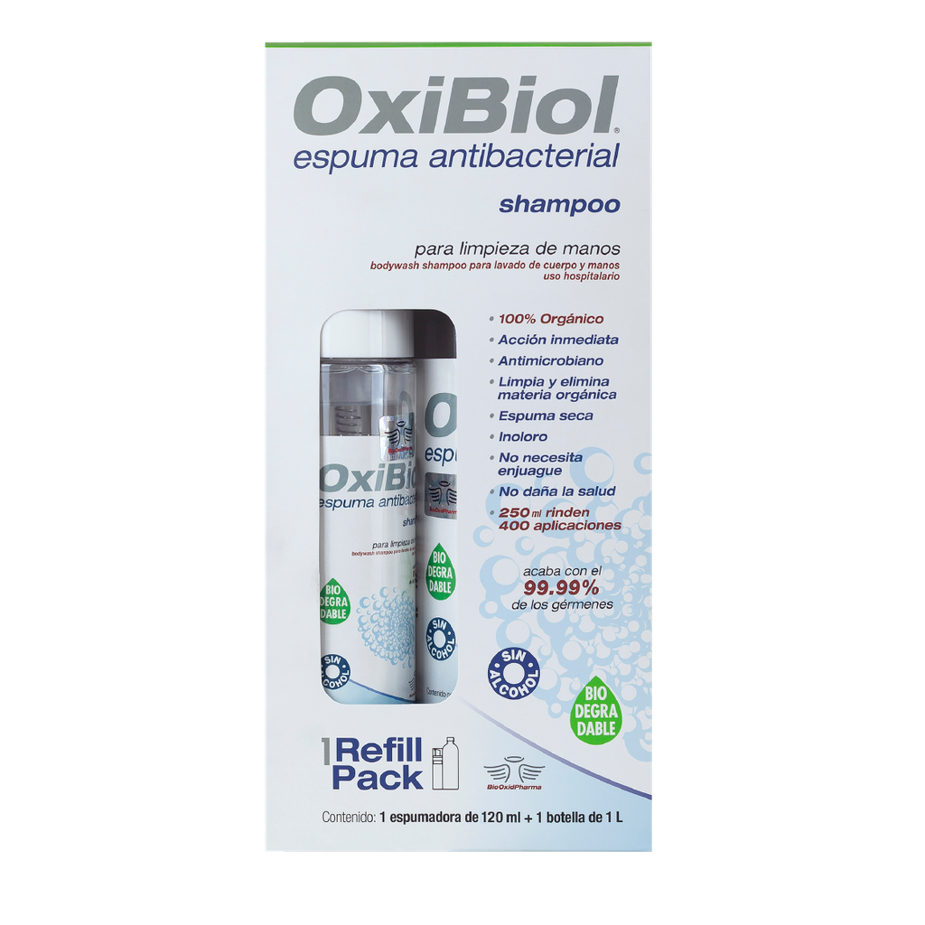 SET OXIBIOL 3 ® ESPUMA BIODESINFECTANTE REFILL 1 L + 240 ML